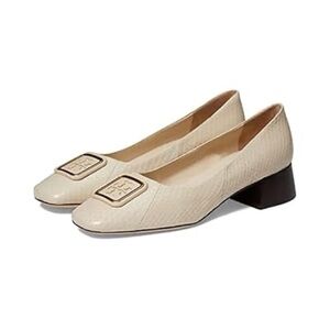 Elegant Cream Block Heel Shoes